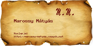 Marossy Mátyás névjegykártya