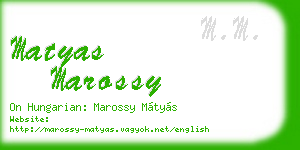 matyas marossy business card