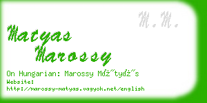 matyas marossy business card